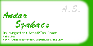 andor szakacs business card